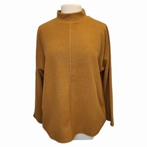NWT Very J Style Mock Neck Mustard Long Sleeve Loose Sweater S